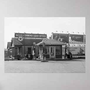 1925 Gas Station Poster