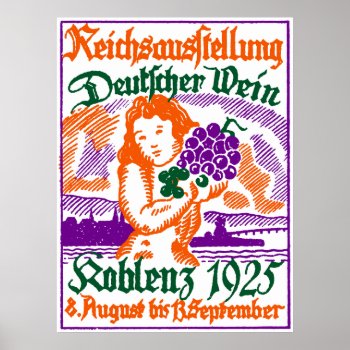 1925 German Wine Festival Poster by historicimage at Zazzle