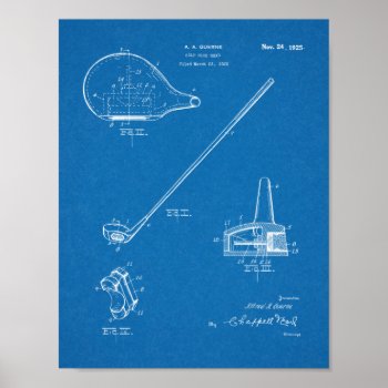 1925 Golf Club Patent Art Drawing Print by AcupunctureProducts at Zazzle