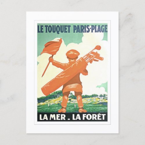 1925 Le Touquet Paris_Plage Vintage Golf Postcard