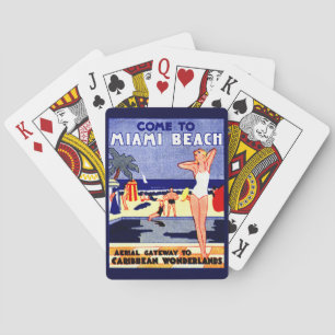 1925 Miami Beach Travel Poster Poker Cards