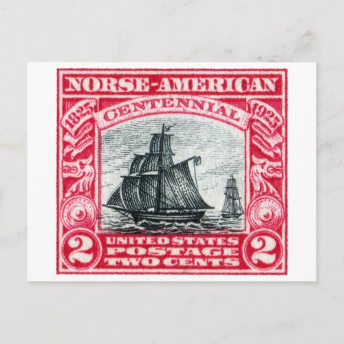 1925  Norse American Stamp Postcard