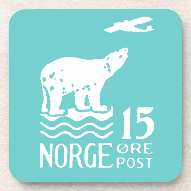 1925 Norwegian Polar Bear Drink Coaster (Front)