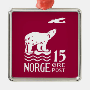 1925 Norwegian Polar Bear Metal Ornament