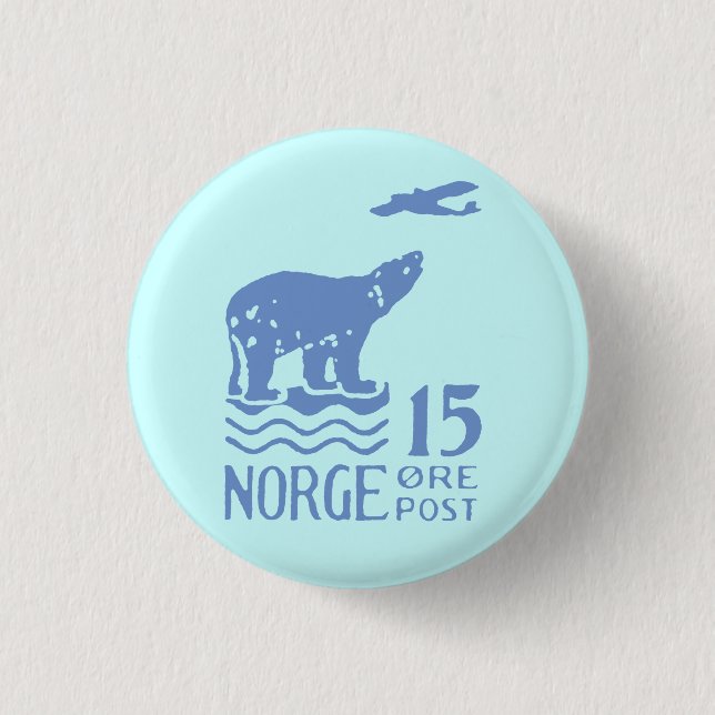 1925 Norwegian Polar Bear Pinback Button (Front)