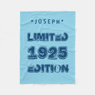 1925 or Any Year Birthday Limited Edition V01Z Fleece Blanket