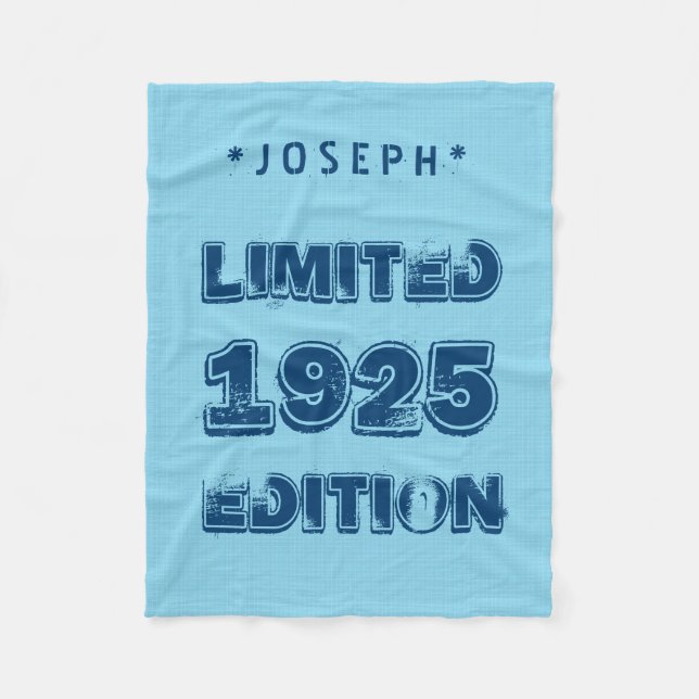 1925 or Any Year Birthday Limited Edition V01Z Fleece Blanket (Front)