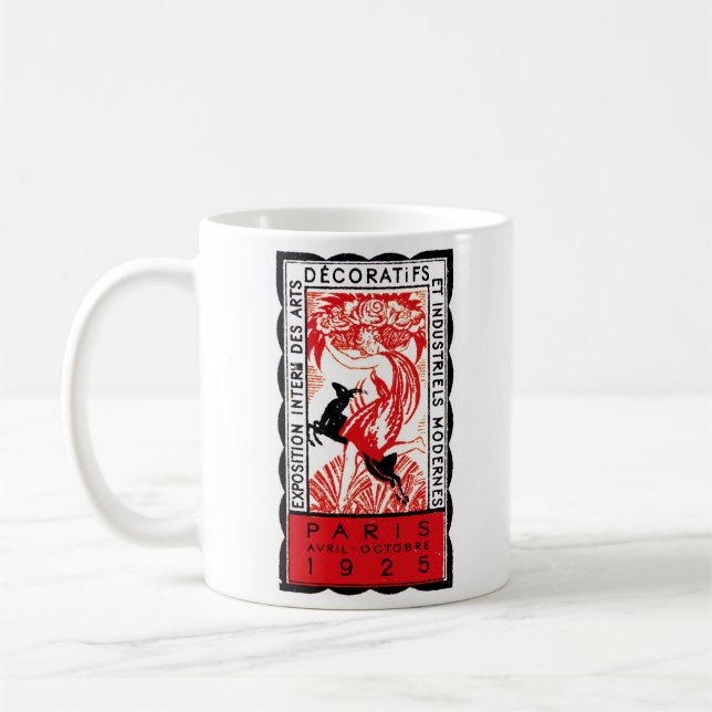 1925 Paris Art Deco Poster Coffee Mug (Left)