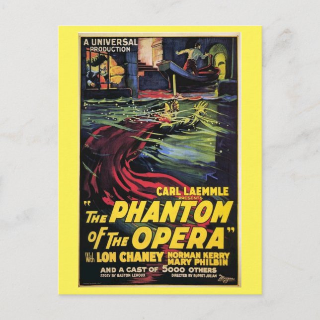 1925 Phantom of the Opera Advertisement Retro Postcard (Front)