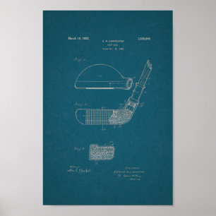 1925 Vintage Golf Club Patent Blueprint Art Print