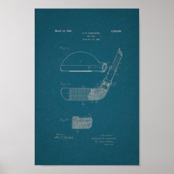 1925 Vintage Golf Club Patent Blueprint Art Print by AcupunctureProducts at Zazzle