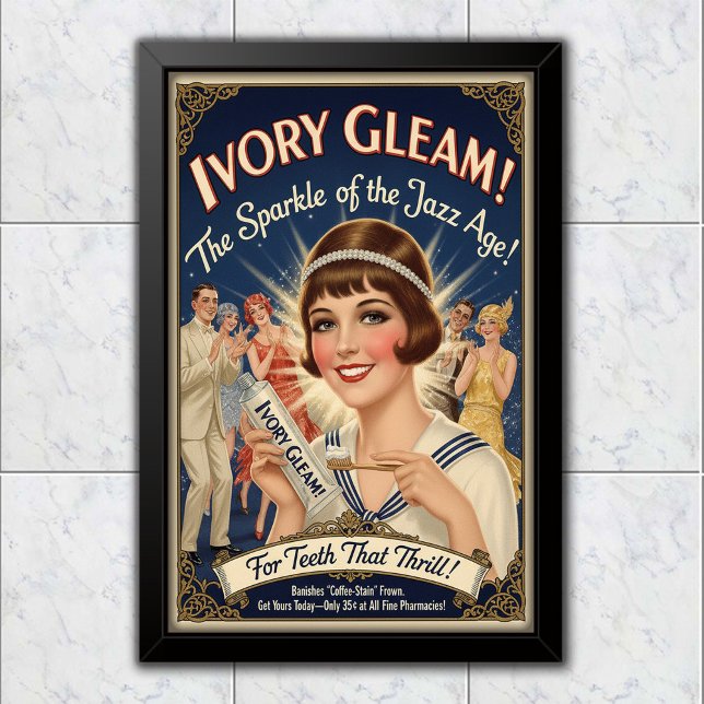 1925 Vintage Ivory Gleam Toothpaste Advertising Poster (Creator Uploaded)