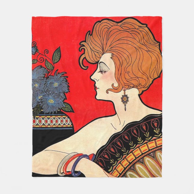 1925 woman fleece blanket (Front)