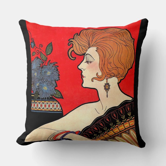 1925 woman throw pillow (Front)