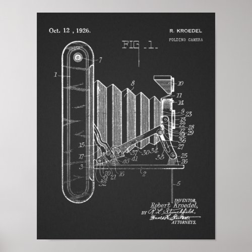 1926 Folding Camera Patent Art Drawing Print