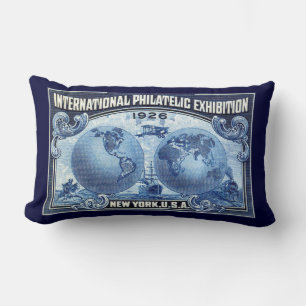 1926 International Philatelic Expo New York Lumbar Pillow