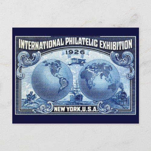 1926 International Philatelic Expo New York Postcard