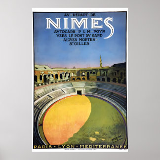 1926 Nimes France Amphitheater - Vintage Style Poster