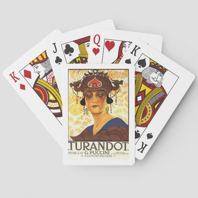 1926 Poster - Turandot by Puccini Poker Cards (Back)