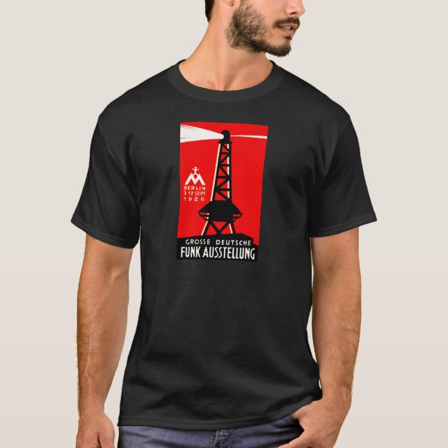 1926 Radio + Broadcasting Poster T-Shirt (Front)