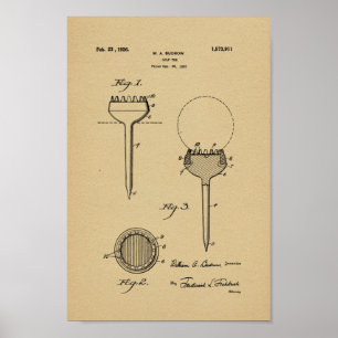 1926 Vintage Golf Ball Tee Patent Art Print