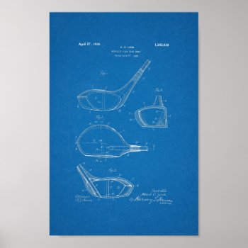1926 Vintage Golf Club Patent Blueprint Art Print by AcupunctureProducts at Zazzle