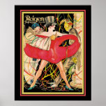 1927 Art Deco Reigen Cabaret Cover Poster<br><div class="desc">Vibrantly colored,  Art Deco cover for Reigen magazine featuring cabaret performers. Standard 16x20 shown here-standard 11x14 and 8x10 also available,  as well as,  custom sizes and canvas.</div>