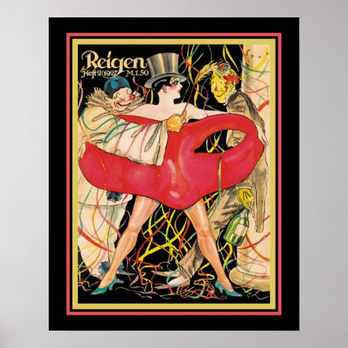 1927 Art Deco Reigen Cabaret Cover Poster