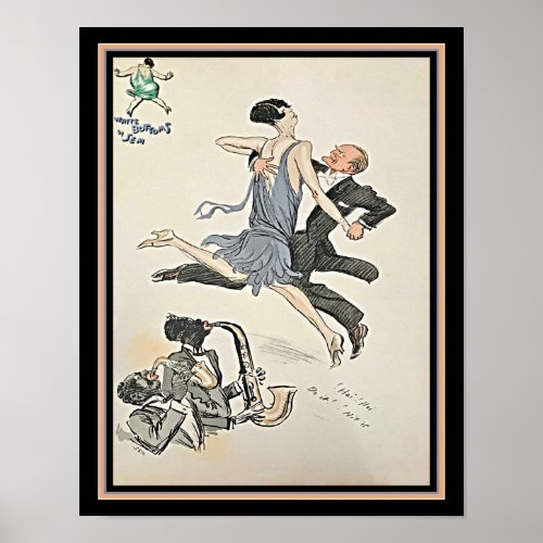 1927 Art Deco Tango Lithograph Poster