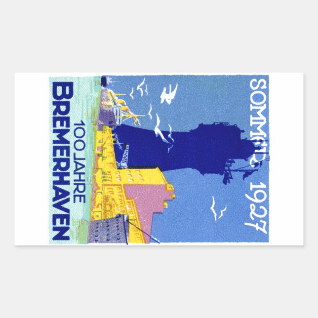 1927 Bremerhaven Germany Rectangular Sticker (Front)