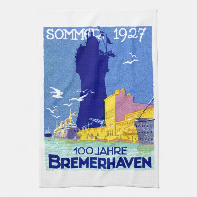 1927 Bremerhaven Germany Towel (Vertical)
