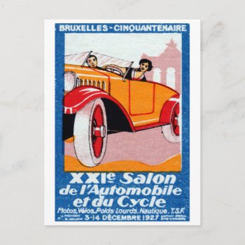 1927 Brussels Automotive Exposition Postcard by historicimage at Zazzle