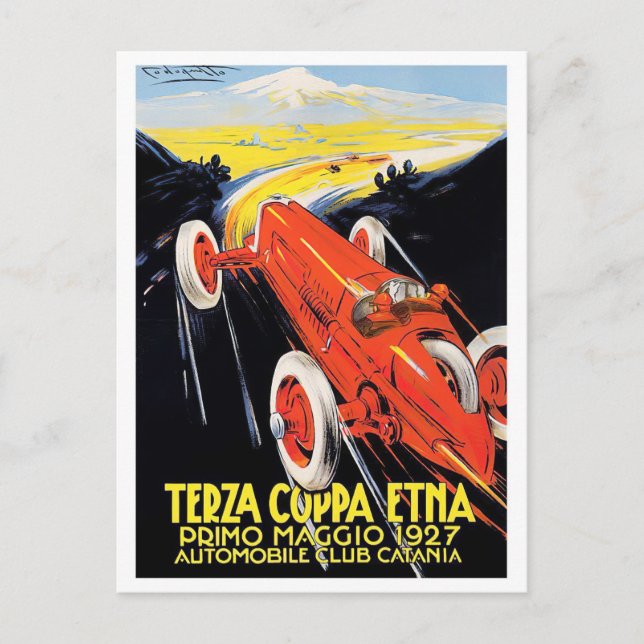 1927 Etna Cup Grand Prix vintage racing Postcard (Front)