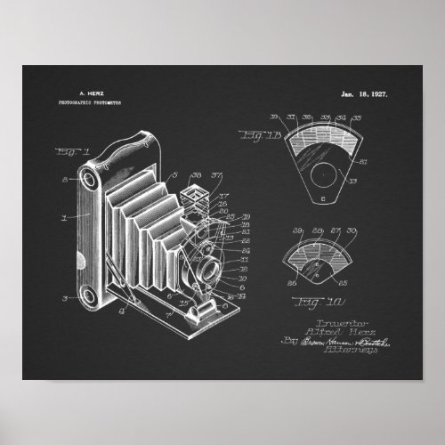 1927 Folding Camera Patent Art Drawing Print