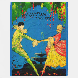 1927 Fulton Theatre program cover art Fleece Blanket