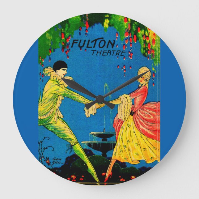 1927 Fulton Theatre program cover art Large Clock (Front)