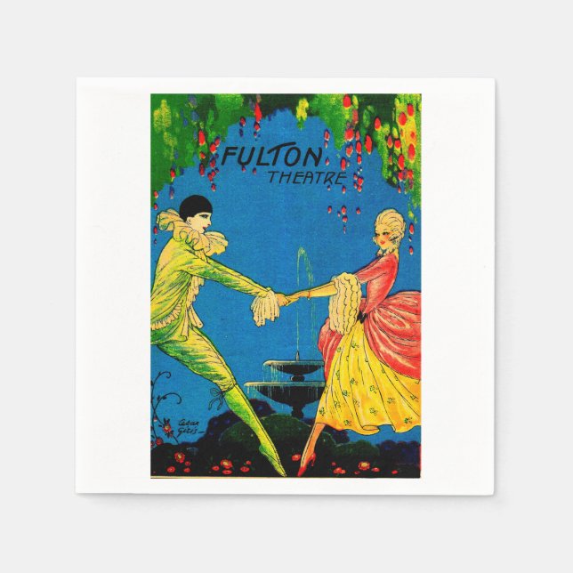 1927 Fulton Theatre program cover art Paper Napkins (Front)