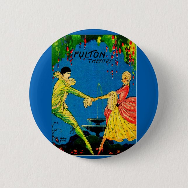 1927 Fulton Theatre program cover art Pinback Button (Front)