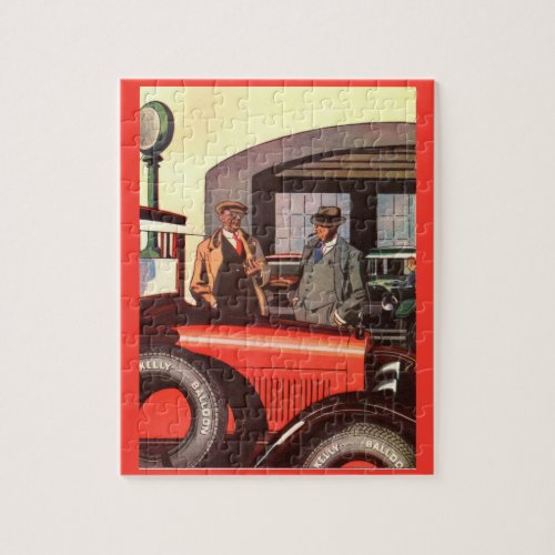 1927 Kelly_Springfield tire ad two men with cigars Jigsaw Puzzle