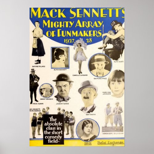 1927 Mack Sennett Studio comedians exhibitor ad Poster