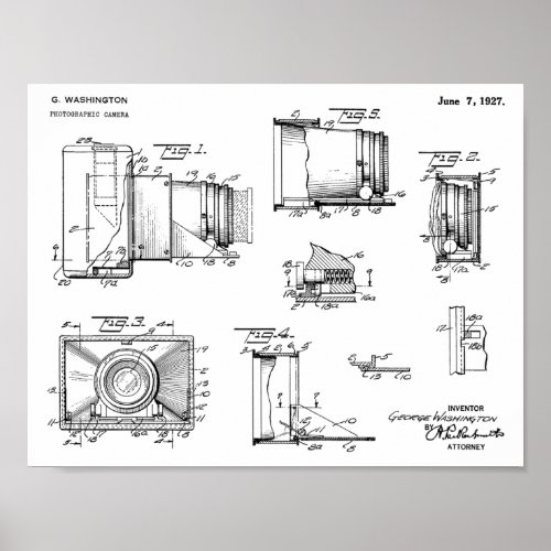 1927 Vintage Camera Patent Art Drawing Print