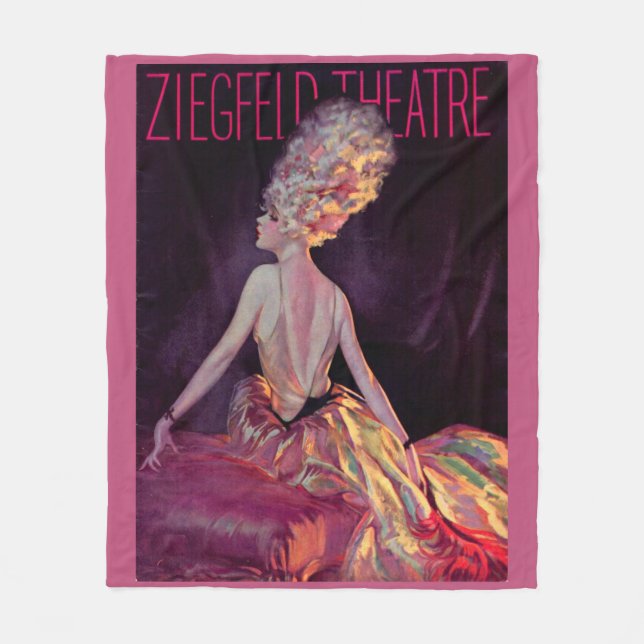  1927 Ziegfeld Theatre cover art print Fleece Blanket (Front)