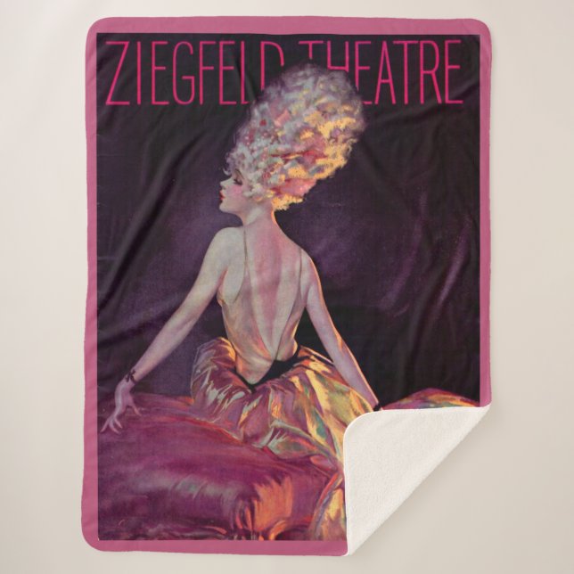 1927 Ziegfeld Theatre cover art print Sherpa Blanket (Front)
