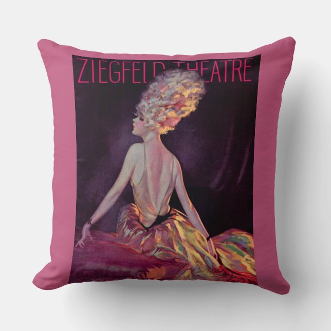 1927 Ziegfeld Theatre cover art print Throw Pillow (Front)