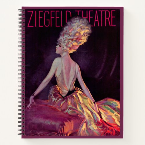 1927 Ziegfeld Theatre program cover art Notebook