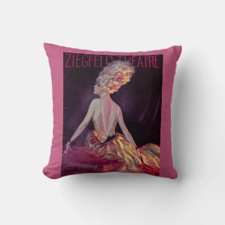  1927 Ziegfeld Theatre program cover art print Throw Pillow