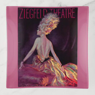 1927 Ziegfeld Theatre program cover art print Trinket Tray