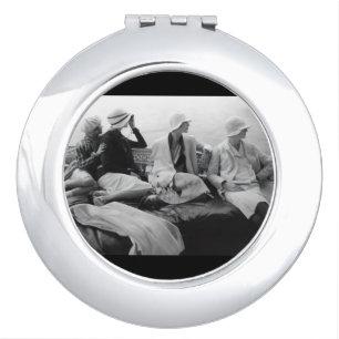 1928 Art Deco Flapper Fashion Vogue Photo Shoot Compact Mirror