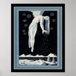 1928 Art Deco Snow Angel Poster