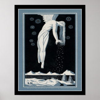 1928 Art Deco Snow Angel Poster